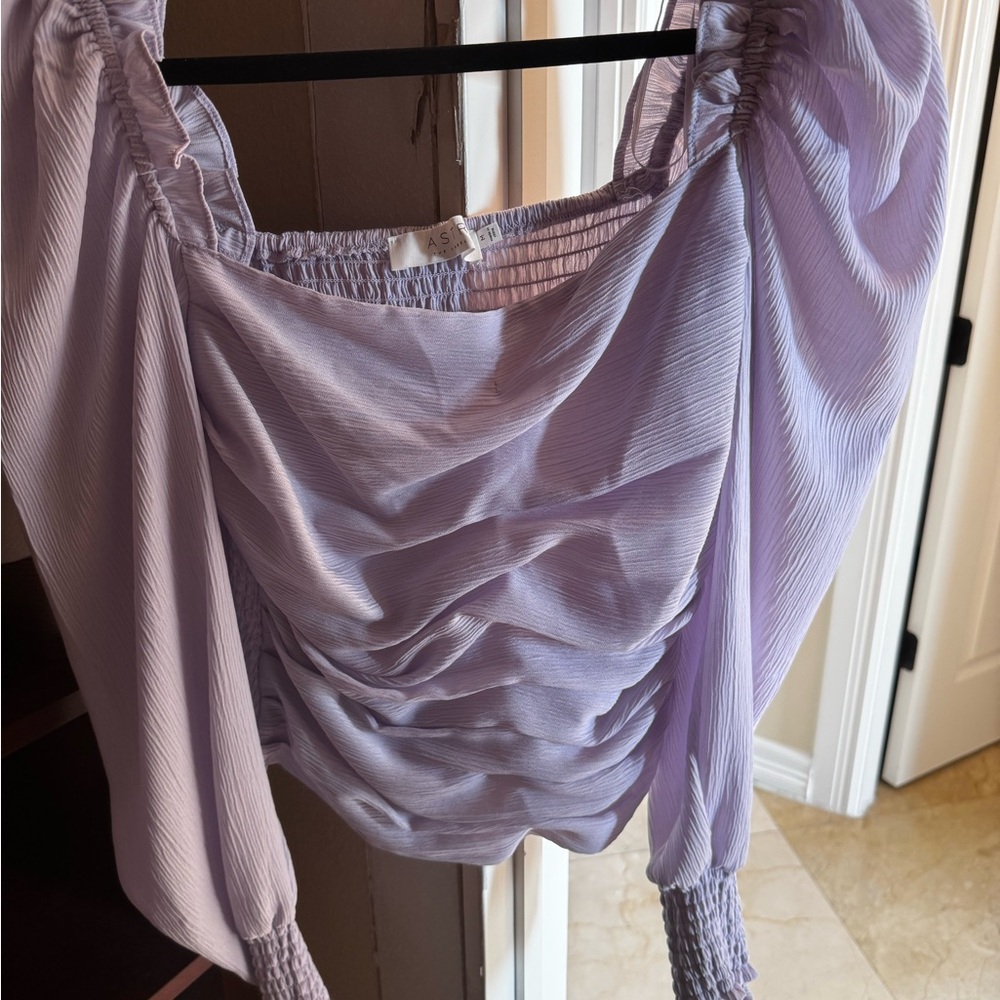 Astr Lavender Ruched Blouse